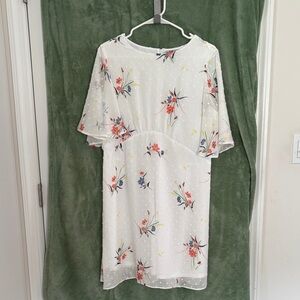 Floral White Midi Dress